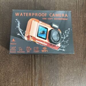 8K Waterproof Orange Camera with WiFi